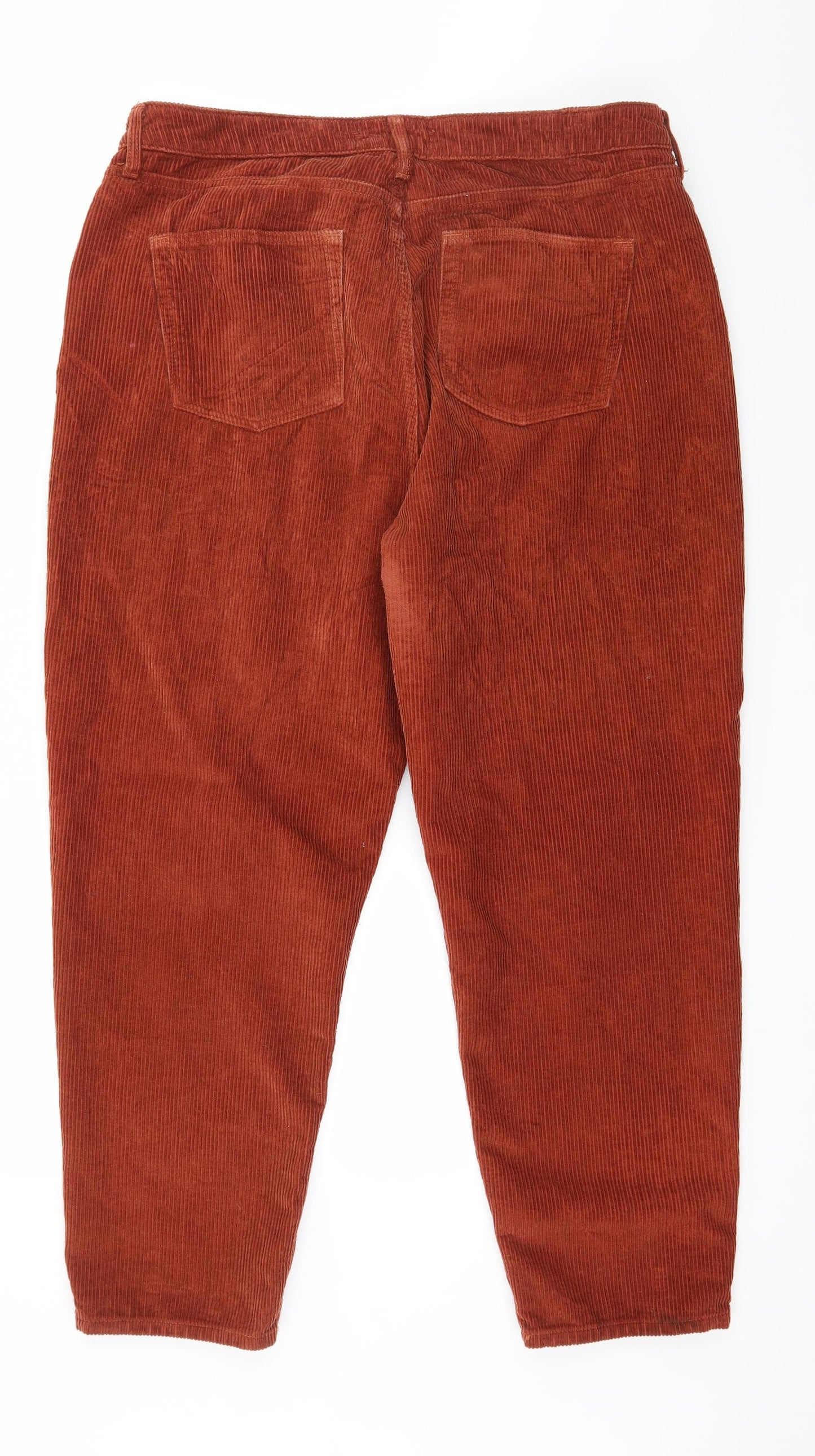 Denim & Co. Womens Orange  Corduroy Trousers  Size 18 L26 in