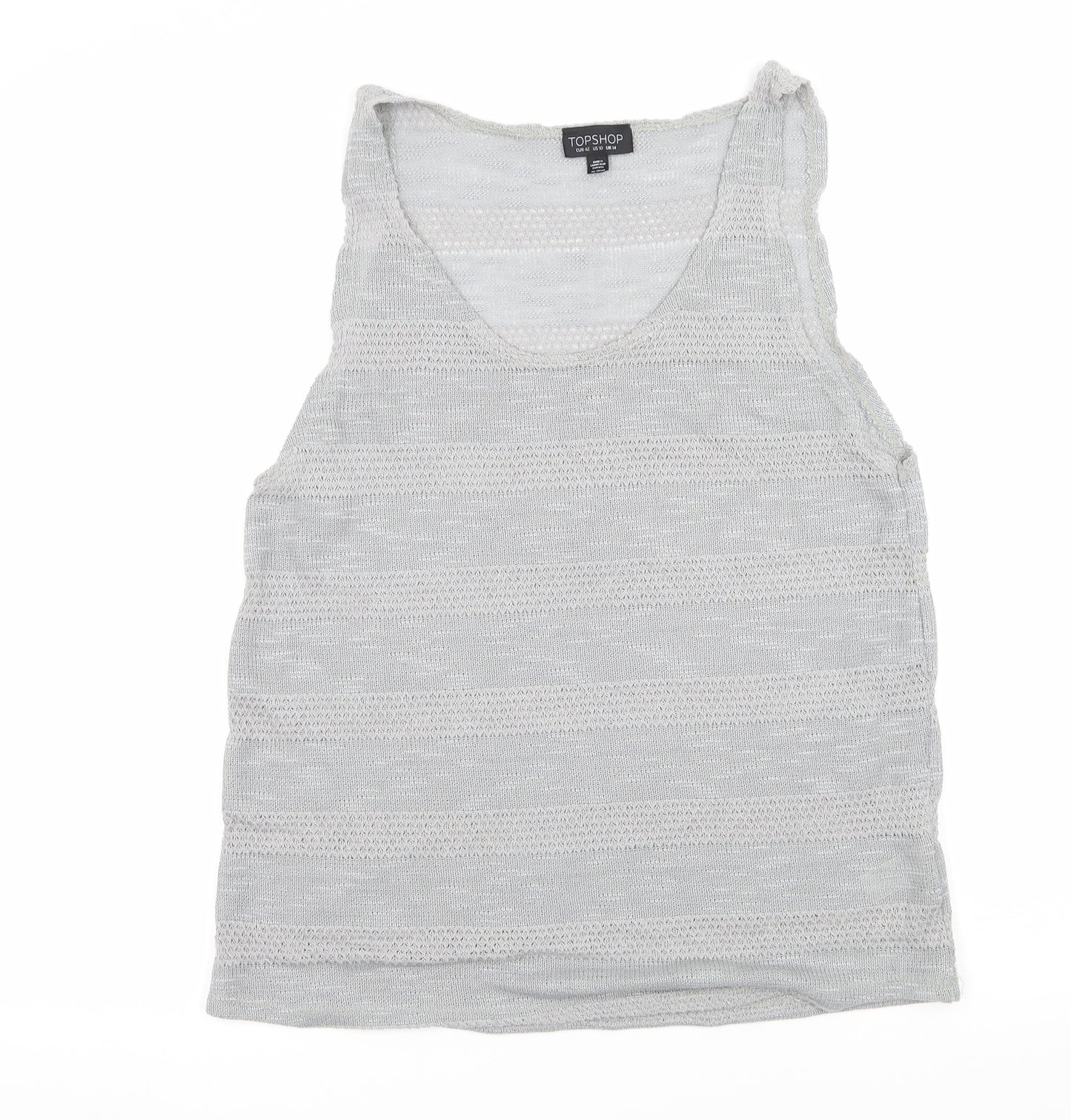 Topshop Womens Green  Knit Basic Tank Size 14