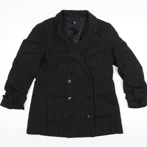 Very Womens Black Striped  Jacket Blazer Size 12