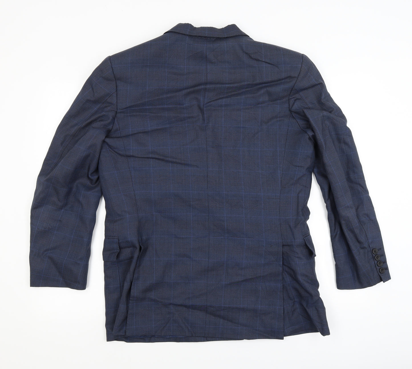 Gieves and Hawkes Mens Blue Check  Jacket Blazer Size L