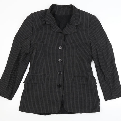Preworn Womens Grey Spotted  Jacket Blazer Size 12