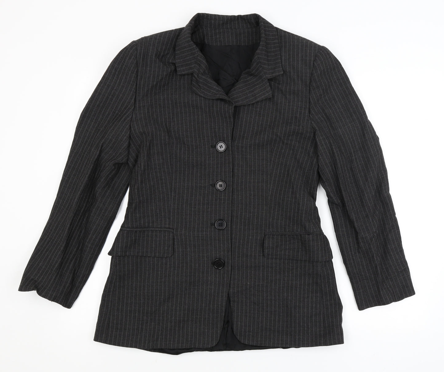 Preworn Womens Grey Spotted  Jacket Blazer Size 12