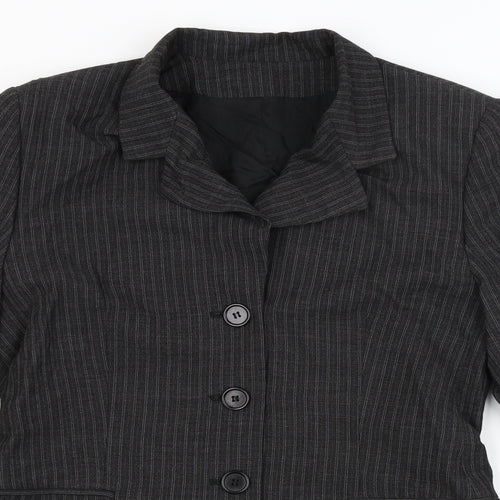 Preworn Womens Grey Spotted  Jacket Blazer Size 12