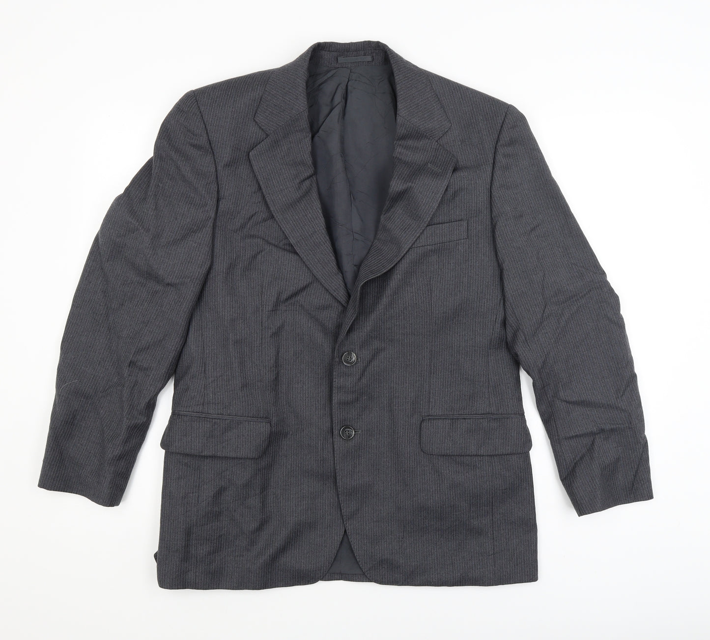 J A Moore Mens Grey Striped  Jacket Blazer Size 38