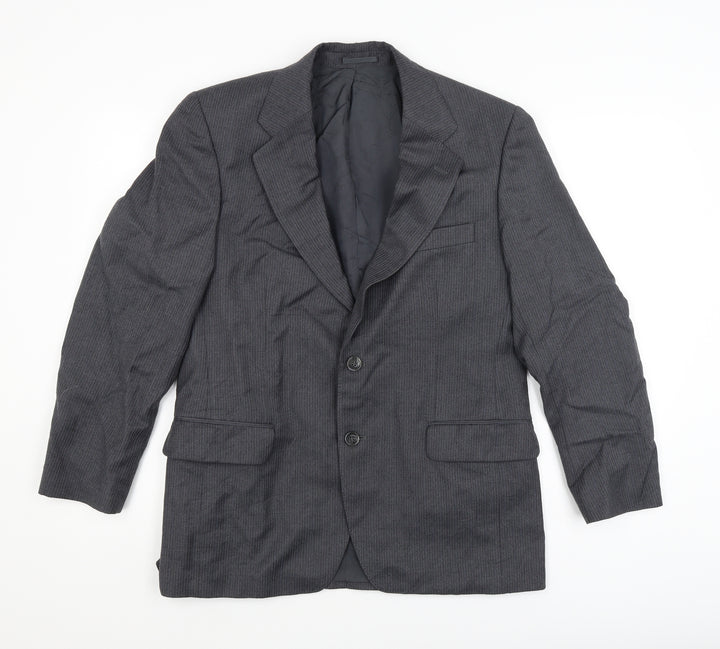J A Moore Mens Grey Striped  Jacket Blazer Size 38