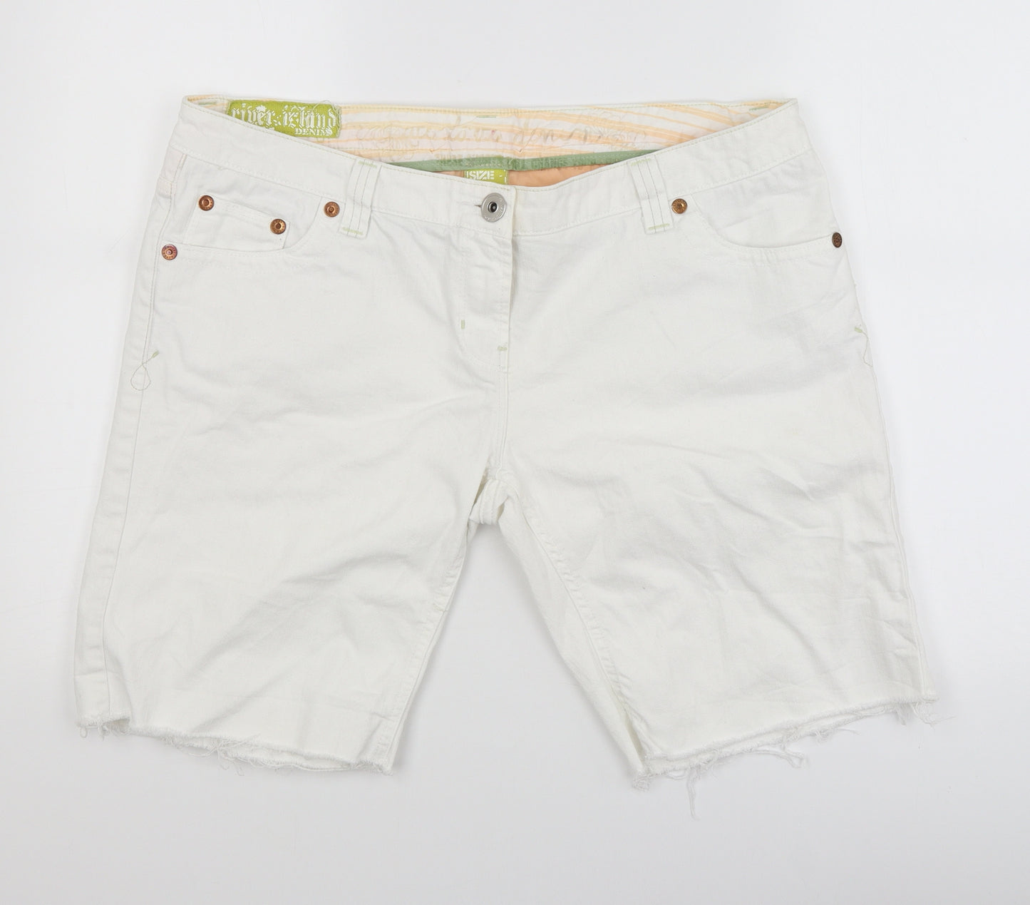 River Island Womens White   Bermuda Shorts Size 16