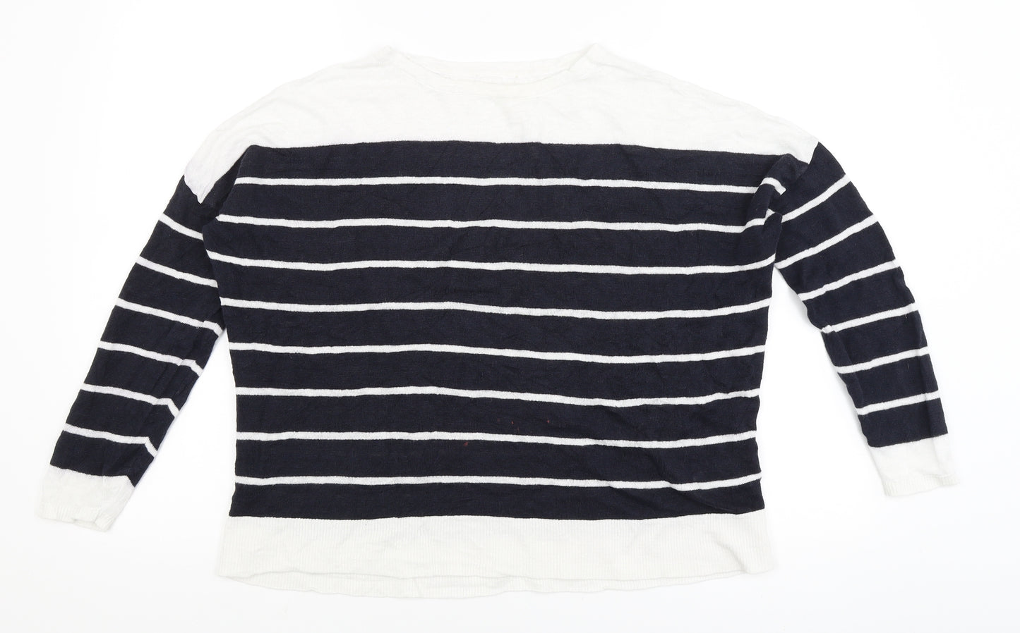 Phase Eight Womens White Striped  Pullover Jumper Size M