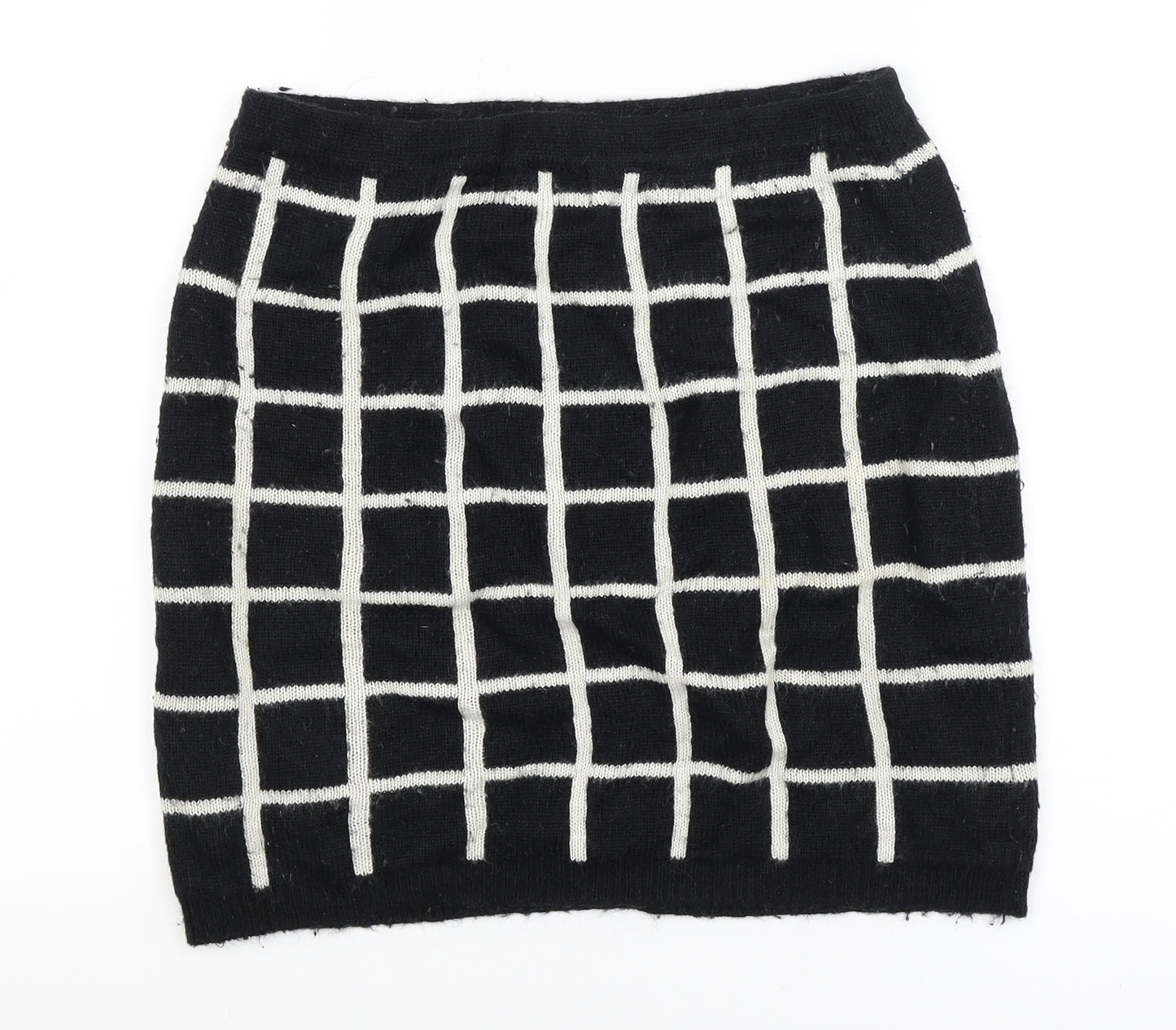 NEXT Womens Black Check  Mini Skirt Size 12