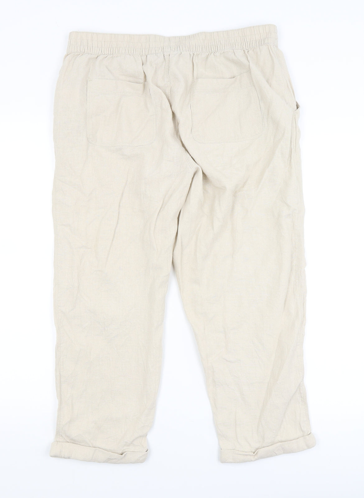 Peacocks Womens Ivory   Cropped Trousers Size 14 L22 in