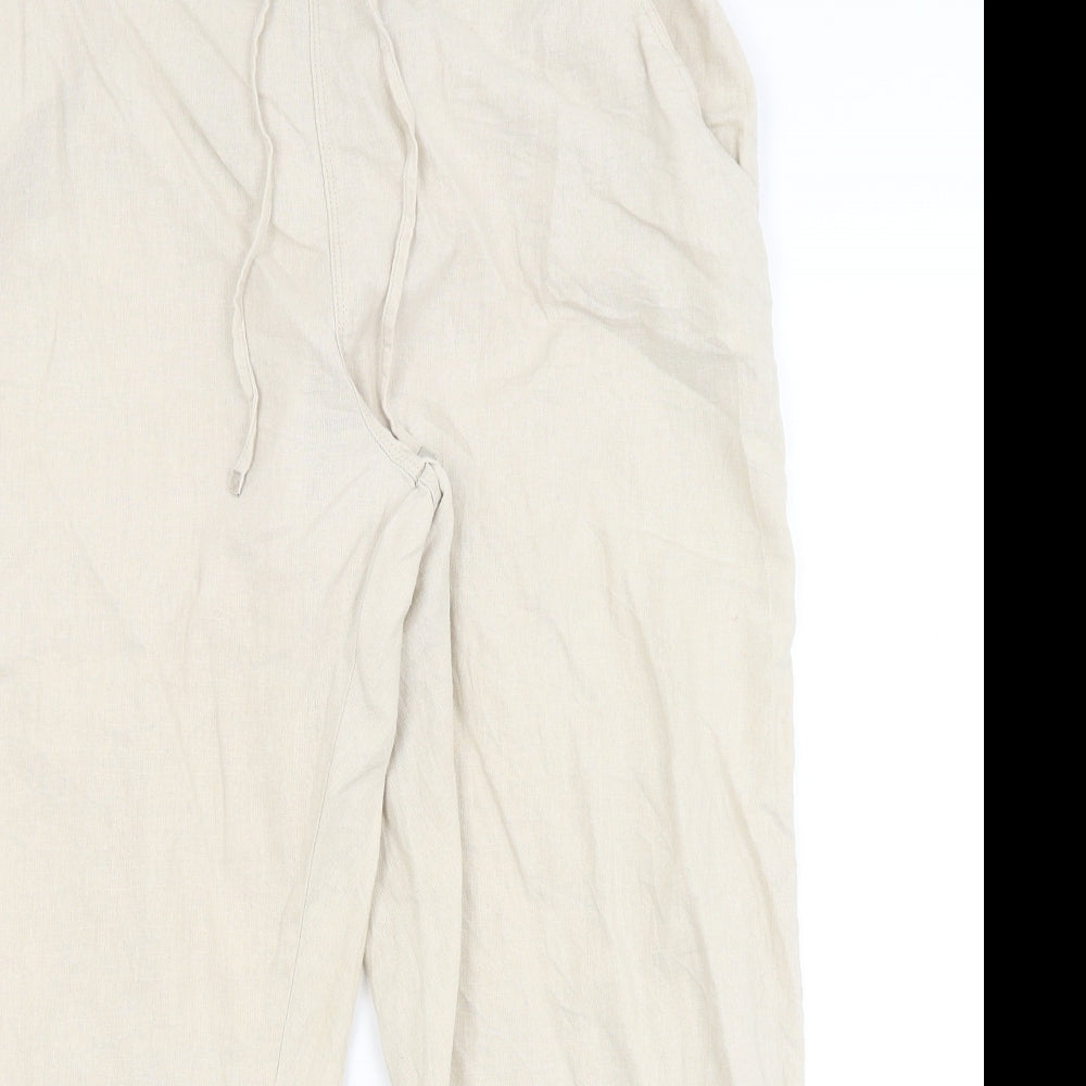 Peacocks Womens Ivory   Cropped Trousers Size 14 L22 in