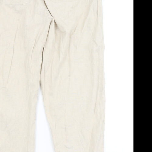 Peacocks Womens Ivory   Cropped Trousers Size 14 L22 in