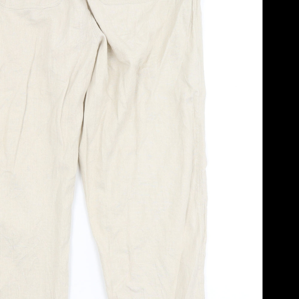 Peacocks Womens Ivory   Cropped Trousers Size 14 L22 in