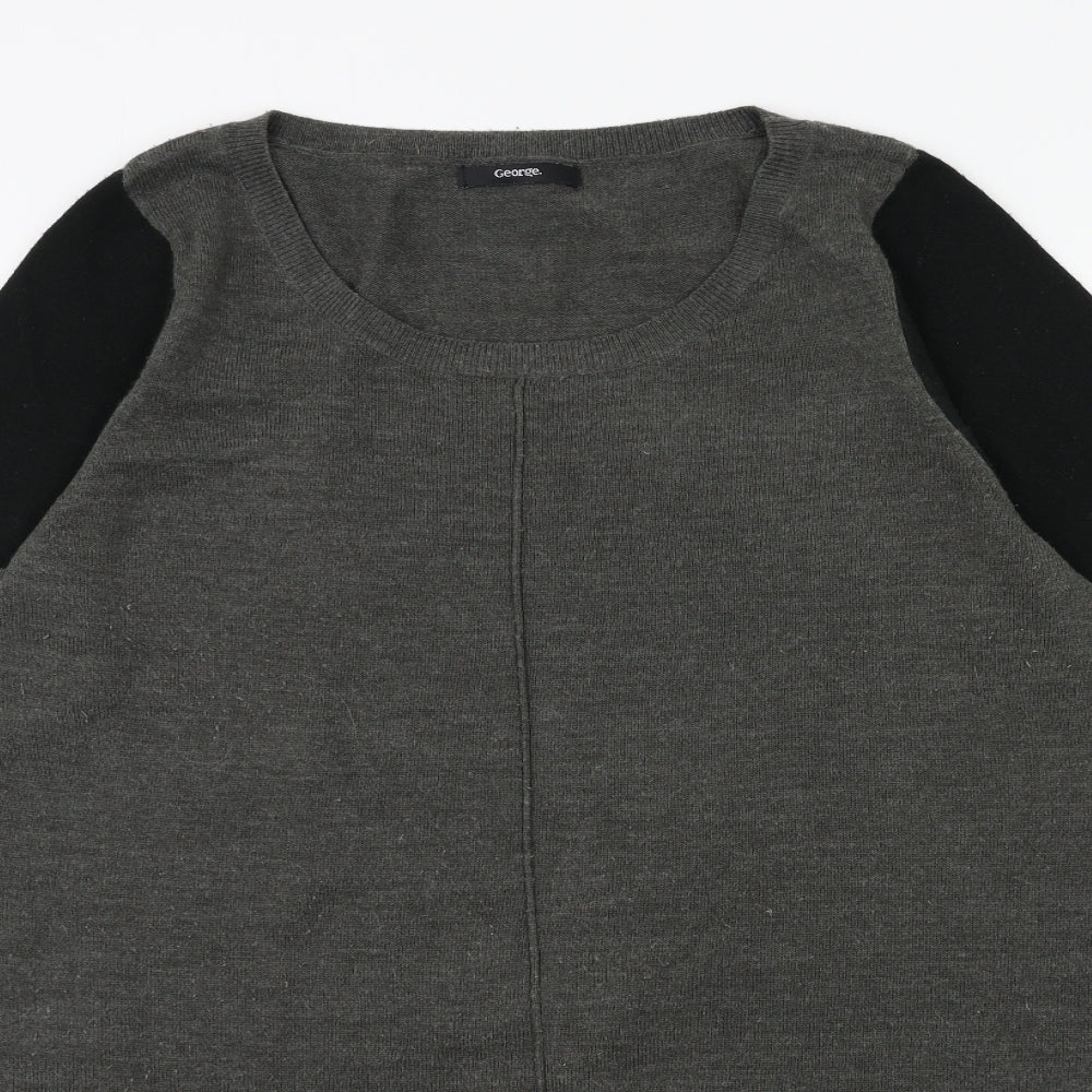 George Womens Grey  Knit Jumper Dress  Size 18