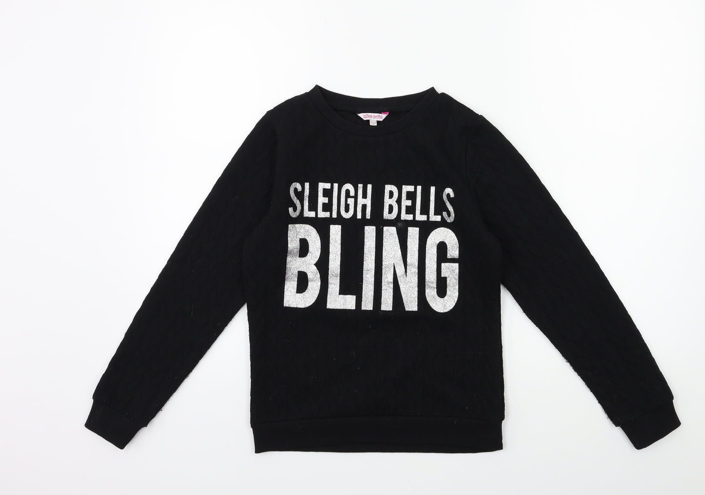 MISS EVIE Girls Black   Pullover Sweatshirt Size 11-12 Years  - CHRISTMAS