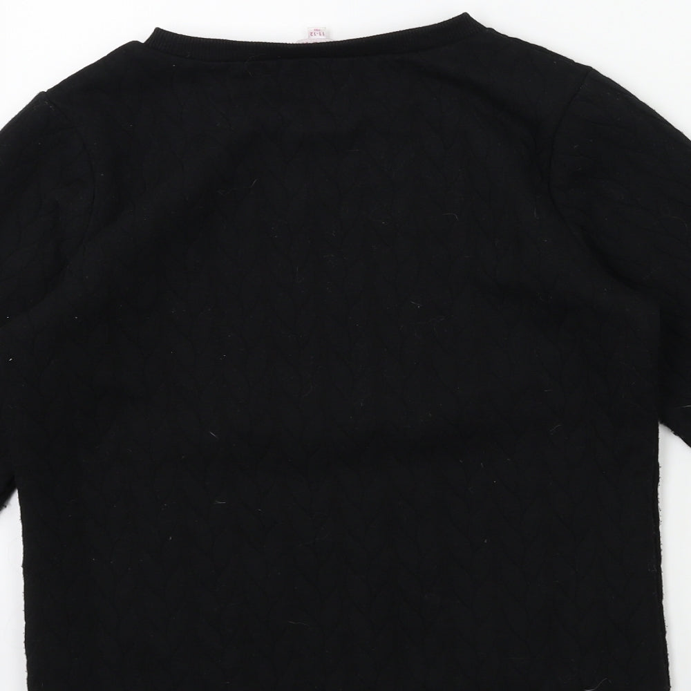 MISS EVIE Girls Black   Pullover Sweatshirt Size 11-12 Years  - CHRISTMAS