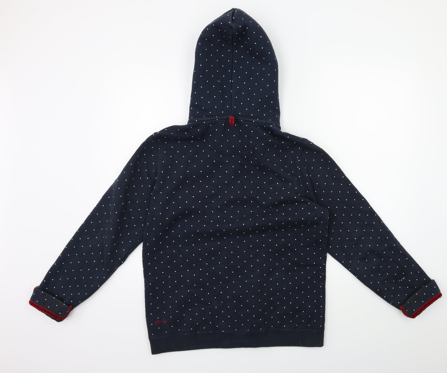 Joules Womens Blue Polka Dot  Full Zip Hoodie Size 12