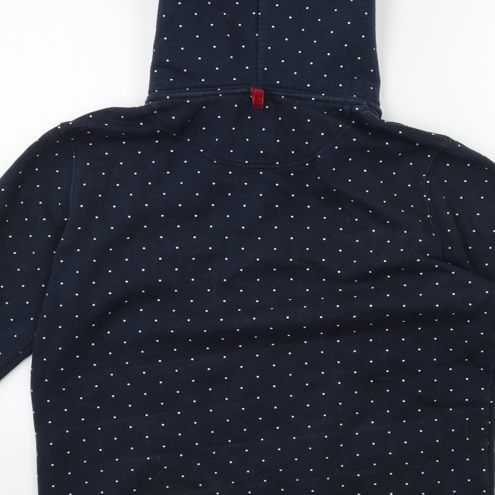 Joules Womens Blue Polka Dot  Full Zip Hoodie Size 12