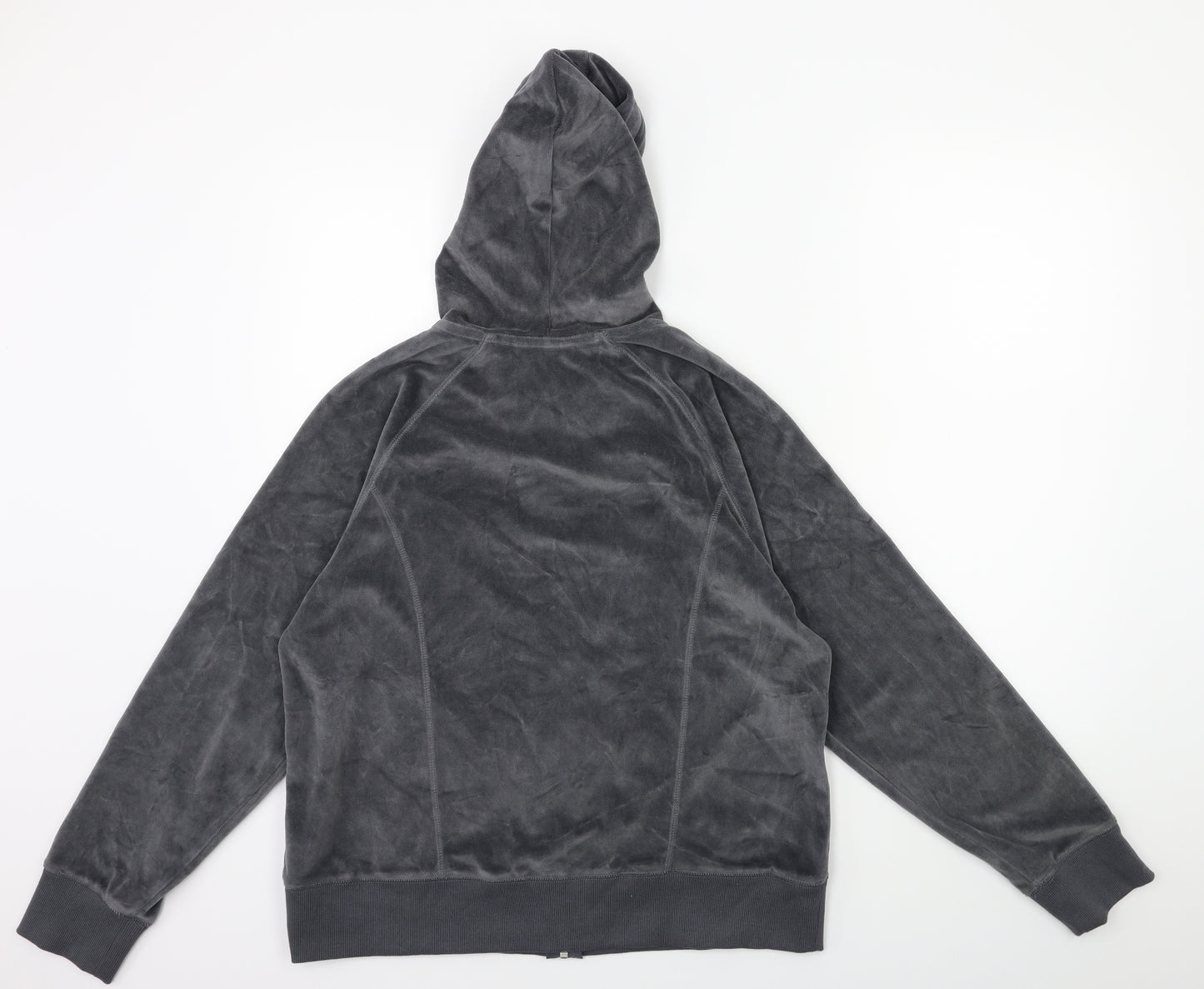 Marks and Spencer Womens Grey  Velour Full Zip Hoodie Size 18