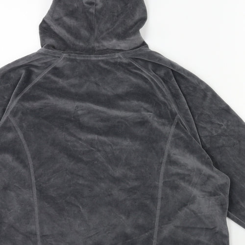 Marks and Spencer Womens Grey  Velour Full Zip Hoodie Size 18