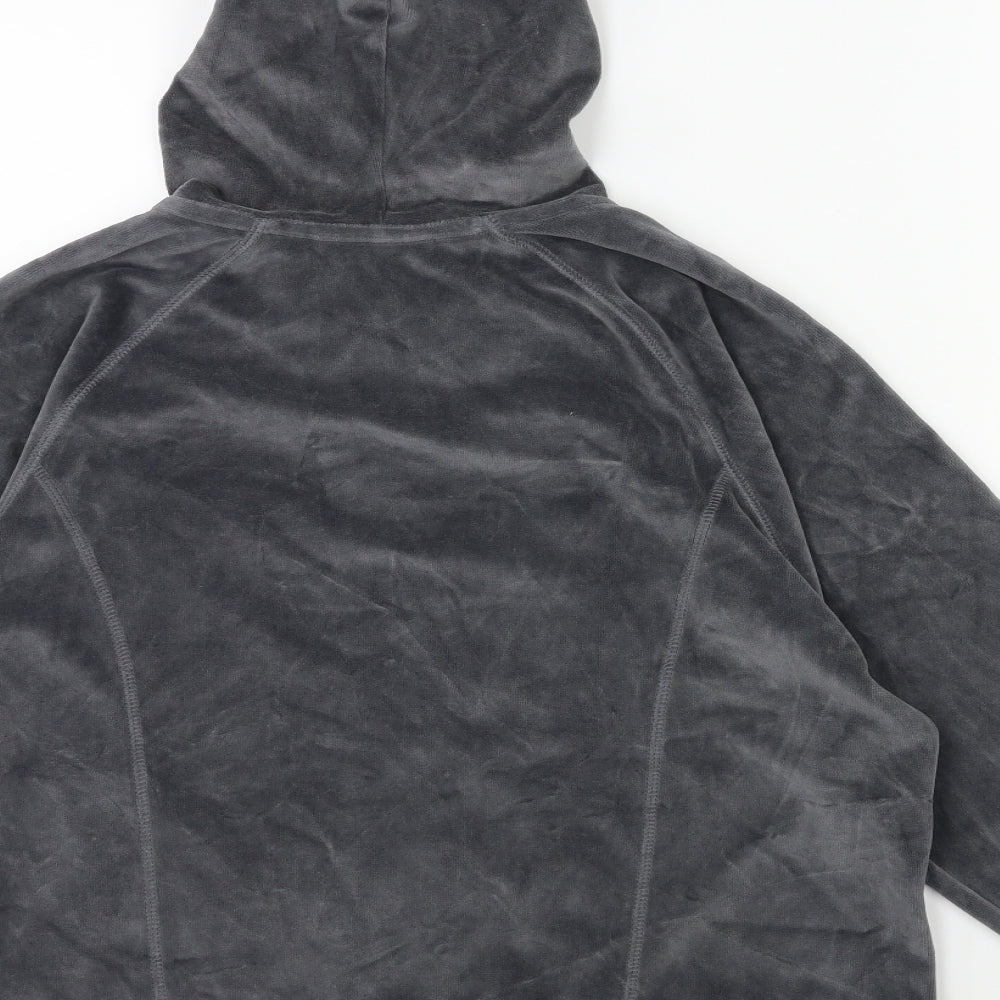 Marks and Spencer Womens Grey  Velour Full Zip Hoodie Size 18