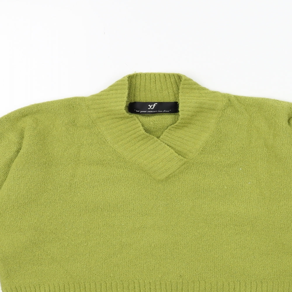 yf Womens Green  Knit Pullover Jumper Size M