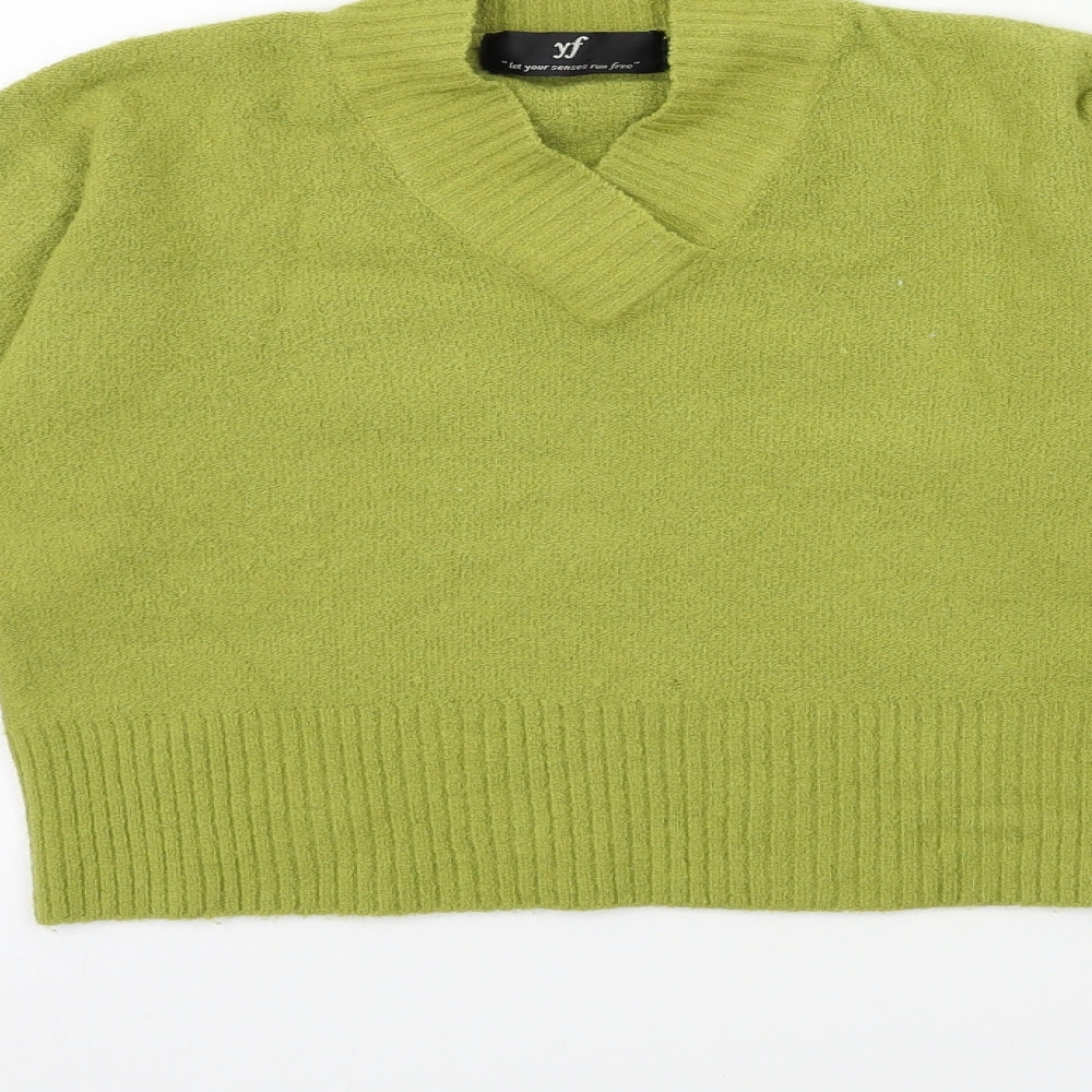 yf Womens Green  Knit Pullover Jumper Size M