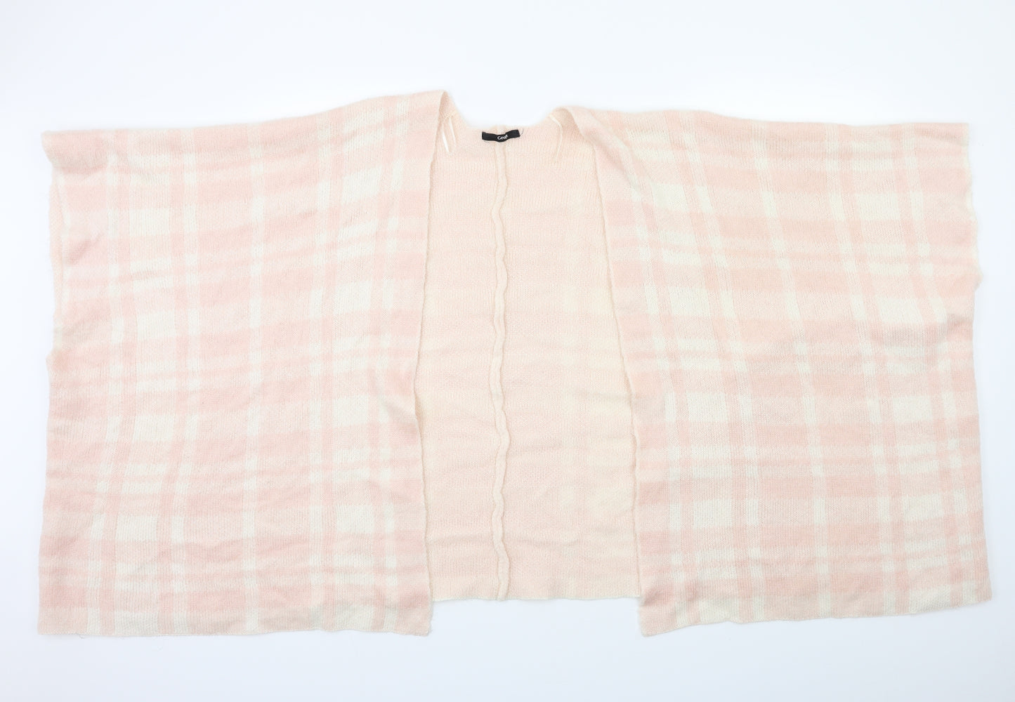 George Womens Pink Check  Cape Jumper One Size