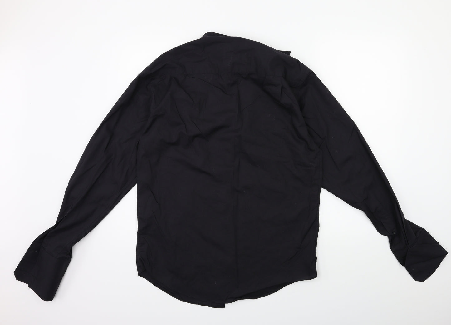 Slaters Mens Black    Dress Shirt Size 15.5