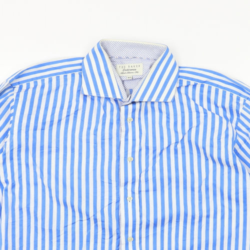 Ted Baker Mens Grey Striped   Dress Shirt Size 16.5