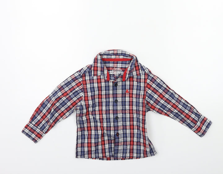 Earlydays Baby Blue Check Basic T-Shirt Size 12 Months
