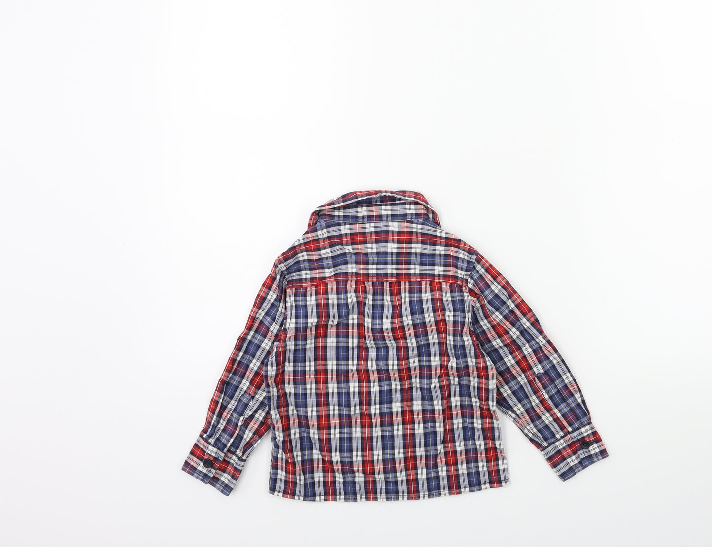 Earlydays Baby Blue Check  Basic T-Shirt Size 12 Months
