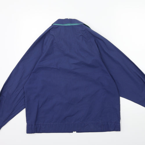 Preworn Mens Blue  Rayon Overcoat Coat Size M