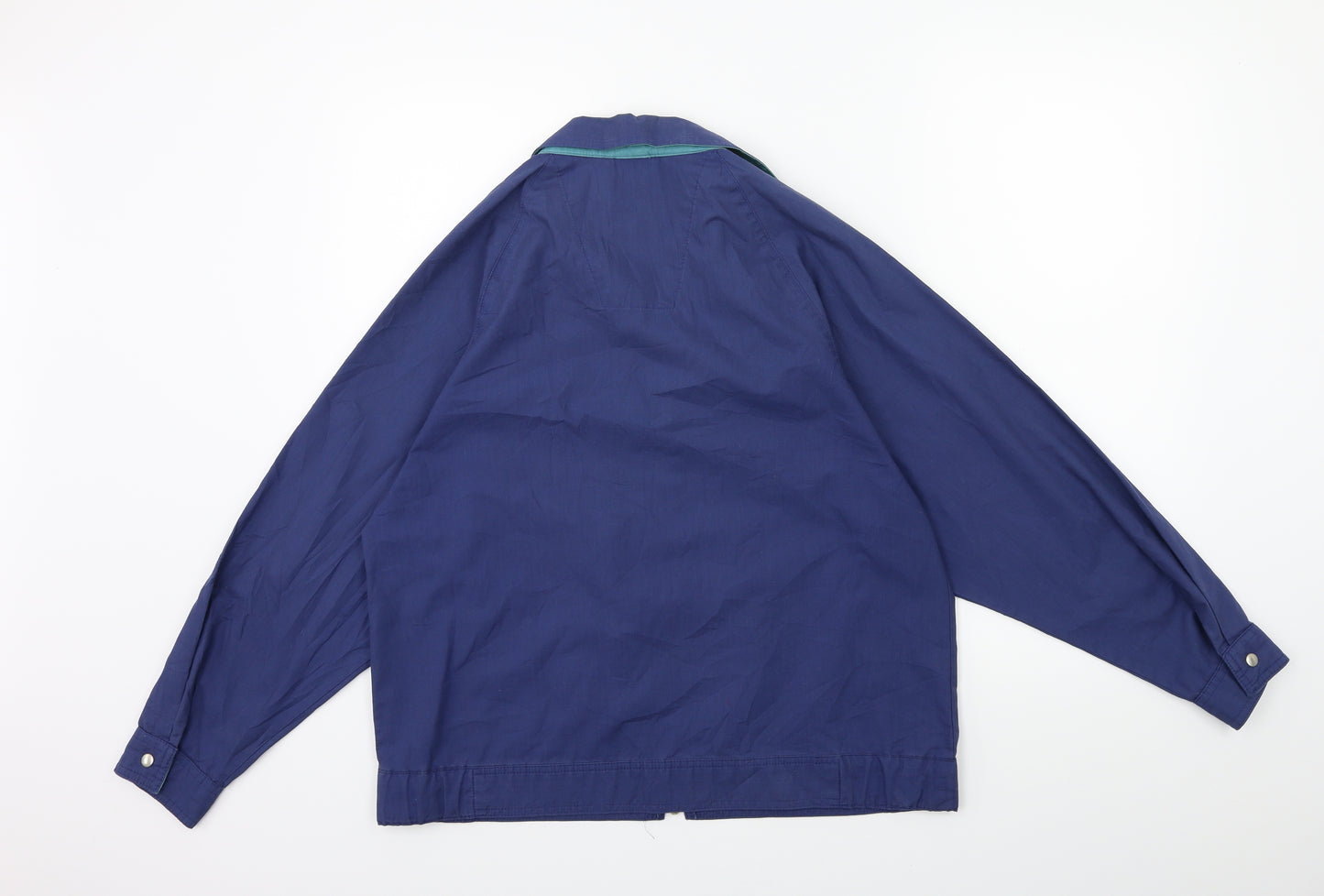 Preworn Mens Blue  Rayon Overcoat Coat Size M