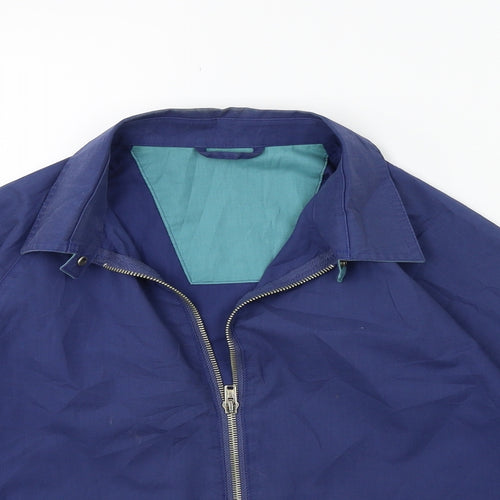 Preworn Mens Blue  Rayon Overcoat Coat Size M