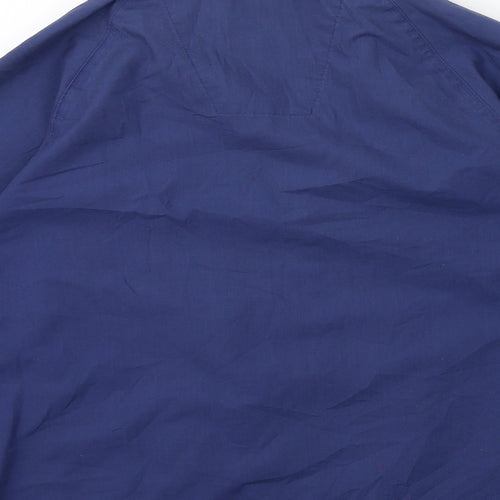 Preworn Mens Blue  Rayon Overcoat Coat Size M
