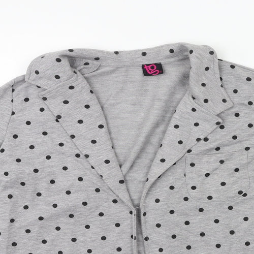 TG Womens Grey Polka Dot  Jacket Blazer Size 14