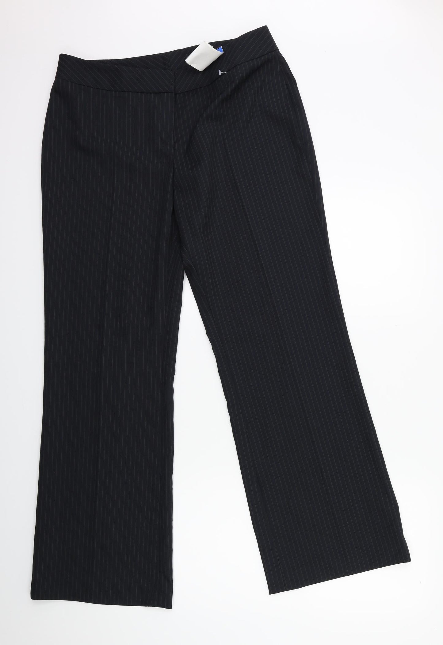 F&F Womens Black Striped  Trousers  Size 14 L30 in