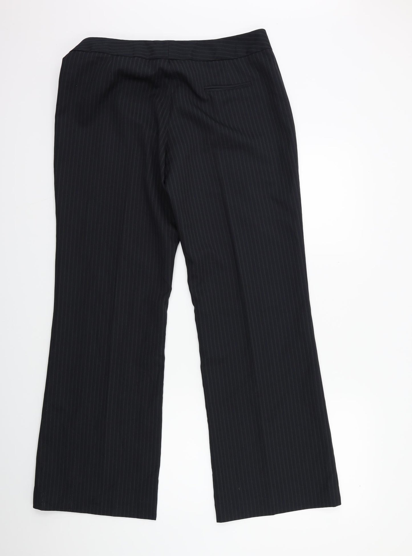 F&F Womens Black Striped  Trousers  Size 14 L30 in