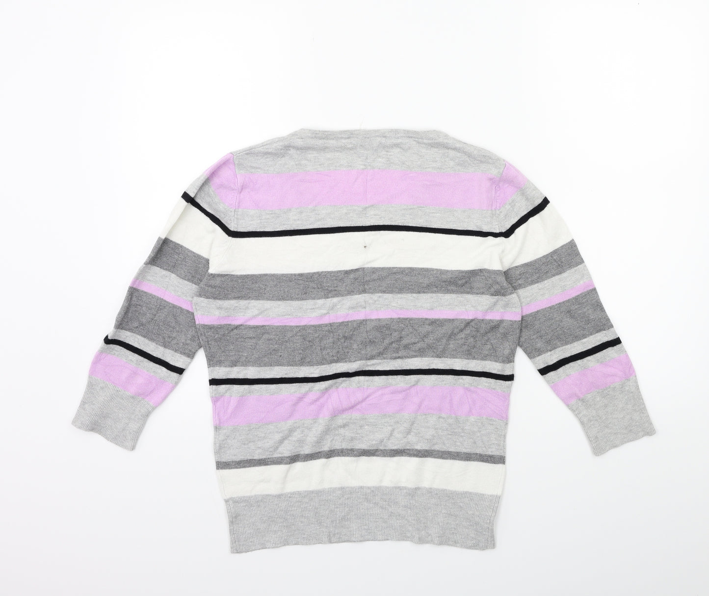 GREY Womens Green Striped Knit Tunic Jumper Size 14