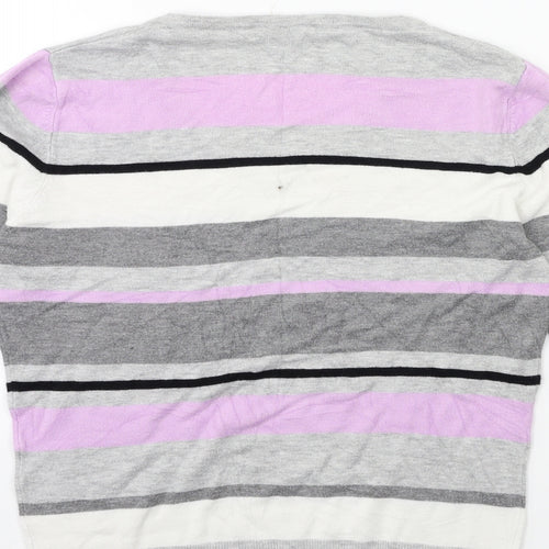 GREY Womens Green Striped Knit Tunic Jumper Size 14
