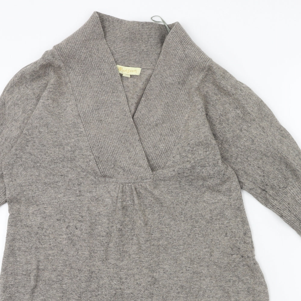 Monsoon Womens Grey  Knit Jumper Dress  Size M