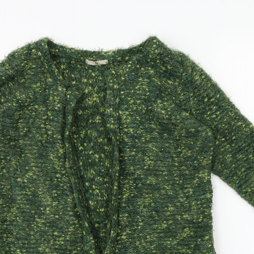 TU Womens Green  Knit Cardigan Jumper Size 12