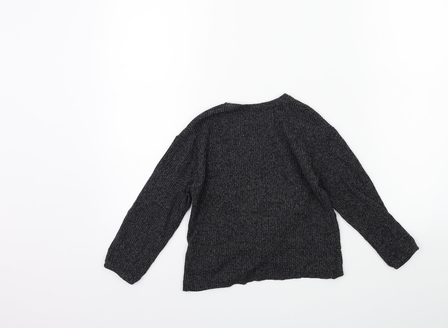 Zara Girls Grey   Pullover Jumper Size 7 Years  - Knot detail