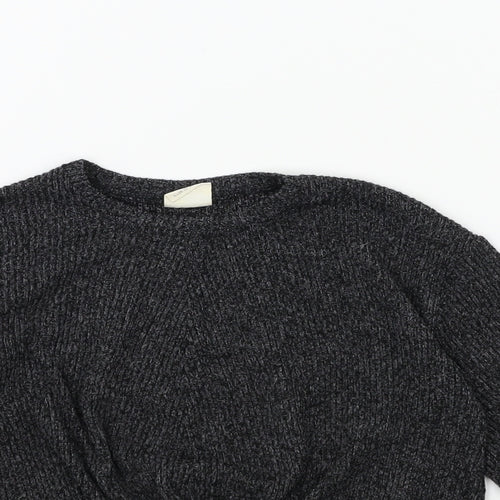 Zara Girls Grey   Pullover Jumper Size 7 Years  - Knot detail