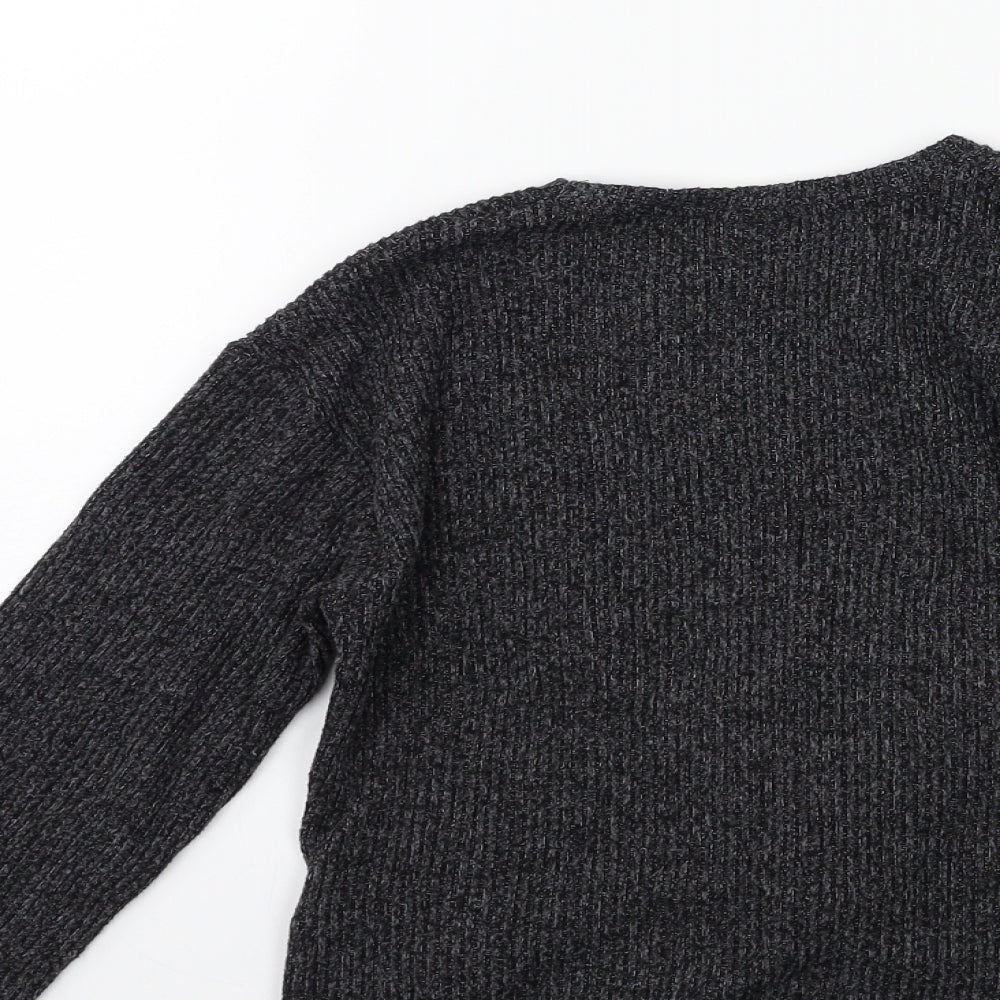 Zara Girls Grey   Pullover Jumper Size 7 Years  - Knot detail