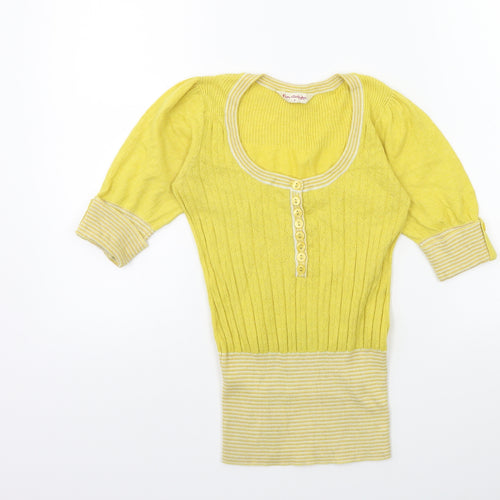 Miss Selfridge Womens Yellow  Knit Pullover Jumper Size 8