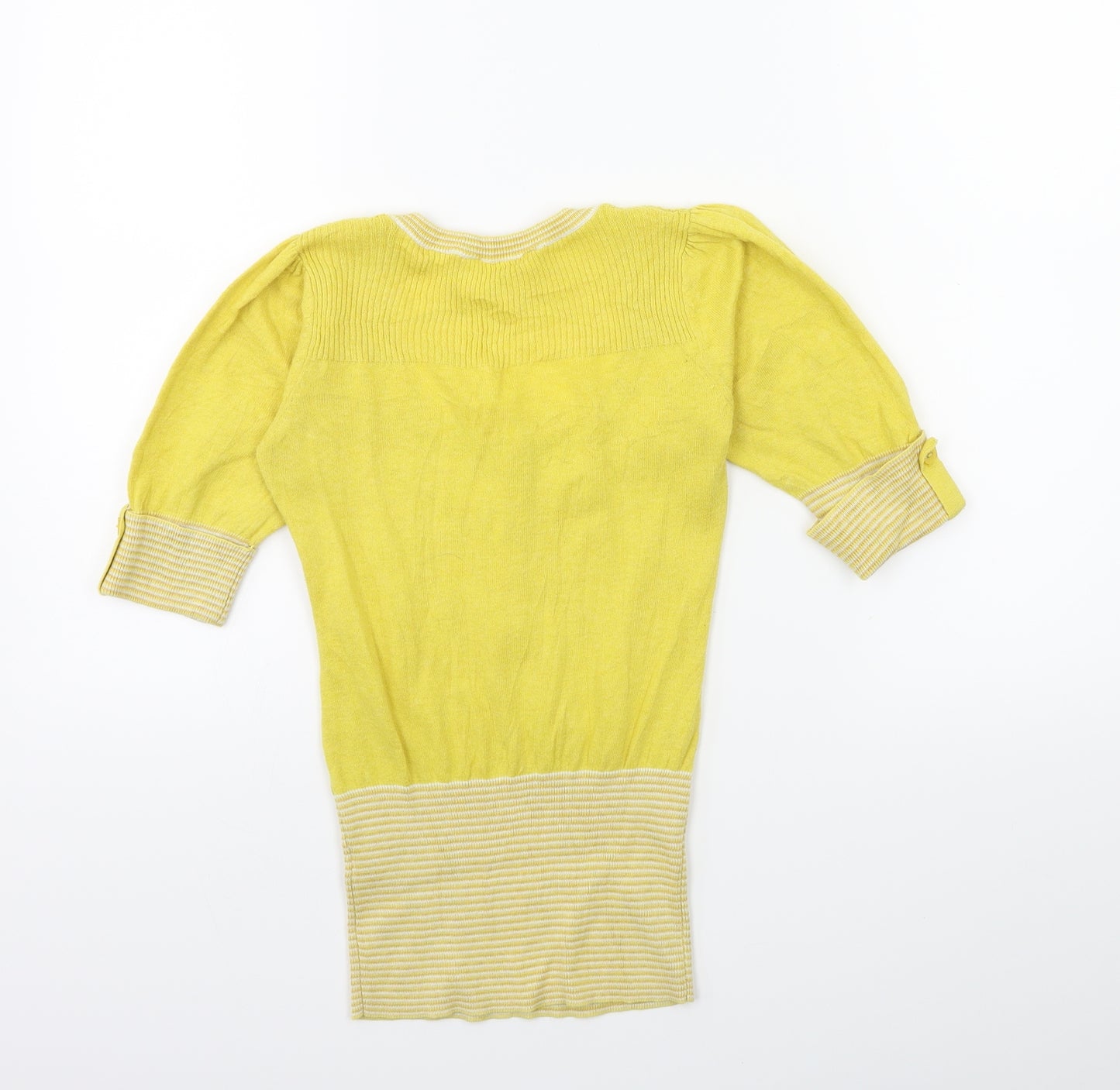 Miss Selfridge Womens Yellow  Knit Pullover Jumper Size 8