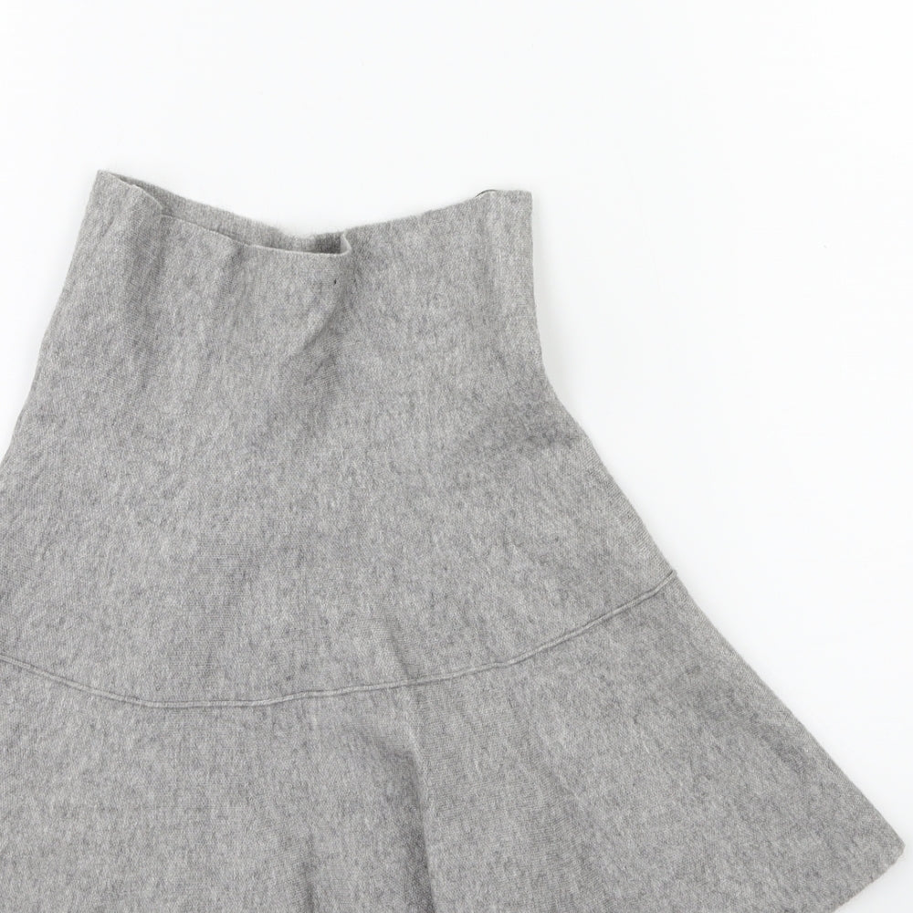 Zara Womens Grey  Knit A-Line Skirt Size M