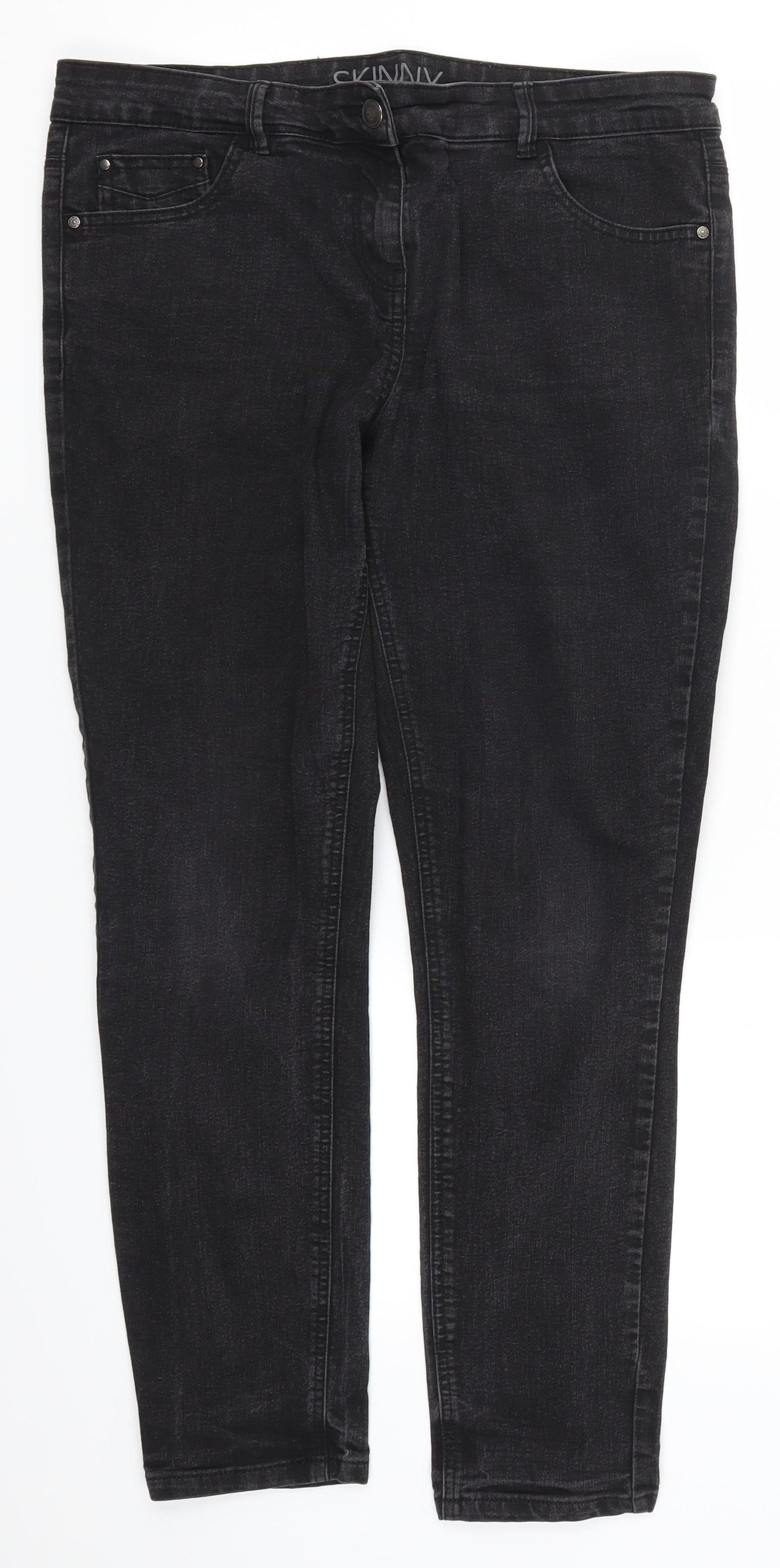 Preworn Womens Black  Denim Skinny Jeans Size 33 in L29 in