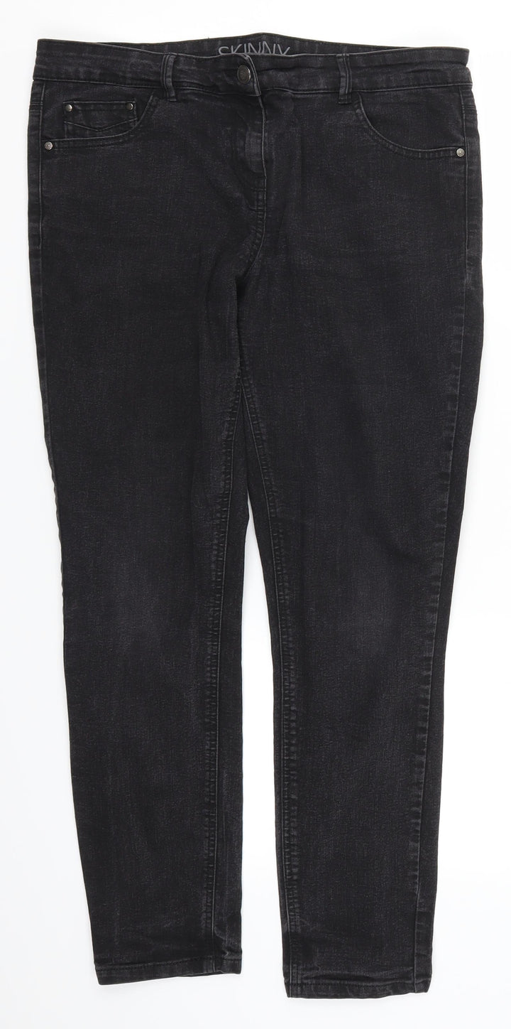 Preworn Womens Black Denim Skinny Jeans Size 33 in L29 in